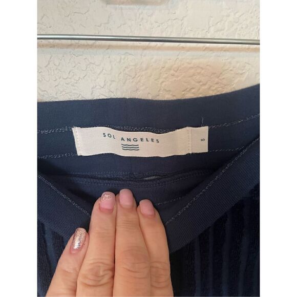 Sol Angeles Women's Navy Scallop Ribbed Skirt NEW - Picture 3 of 5